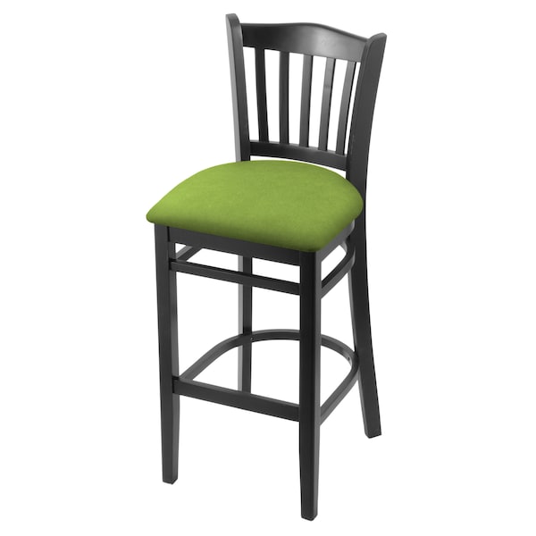 25" Counter Stool, Black Finish, Canter Kiwi Green Seat